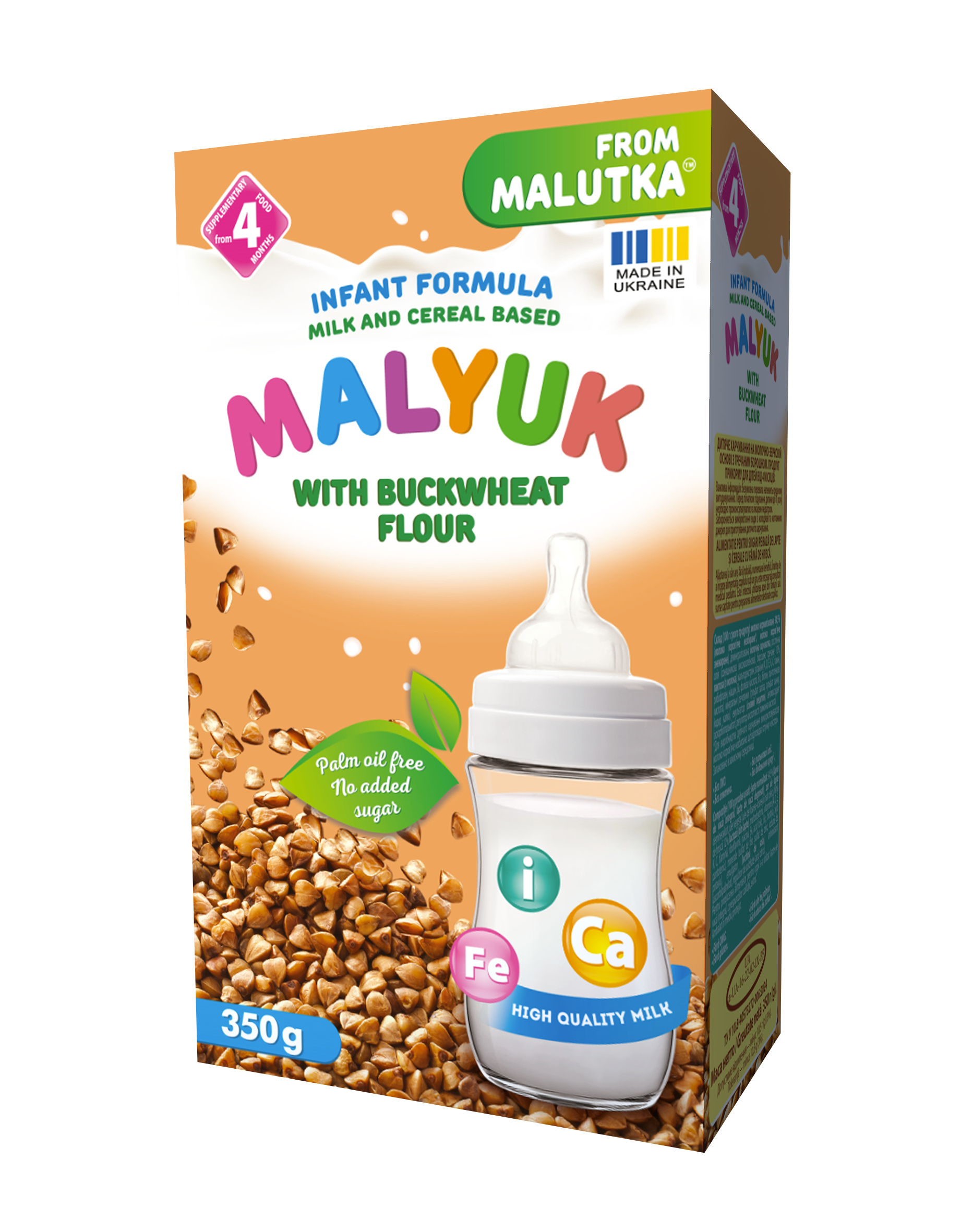 Milk and cereal based infant formula with buckwheat flour. Complementary food for babies from 4 months 350 g
