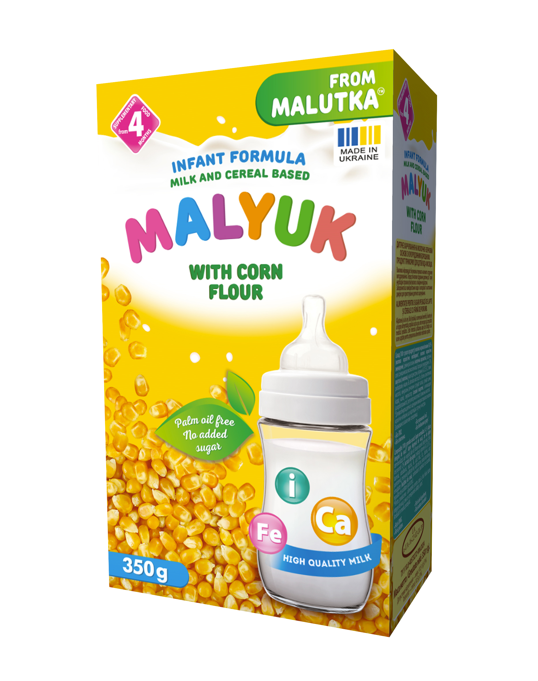 Milk and cereal based infant formula with corn flour. Complementary food for babies from 4 months 350 g.