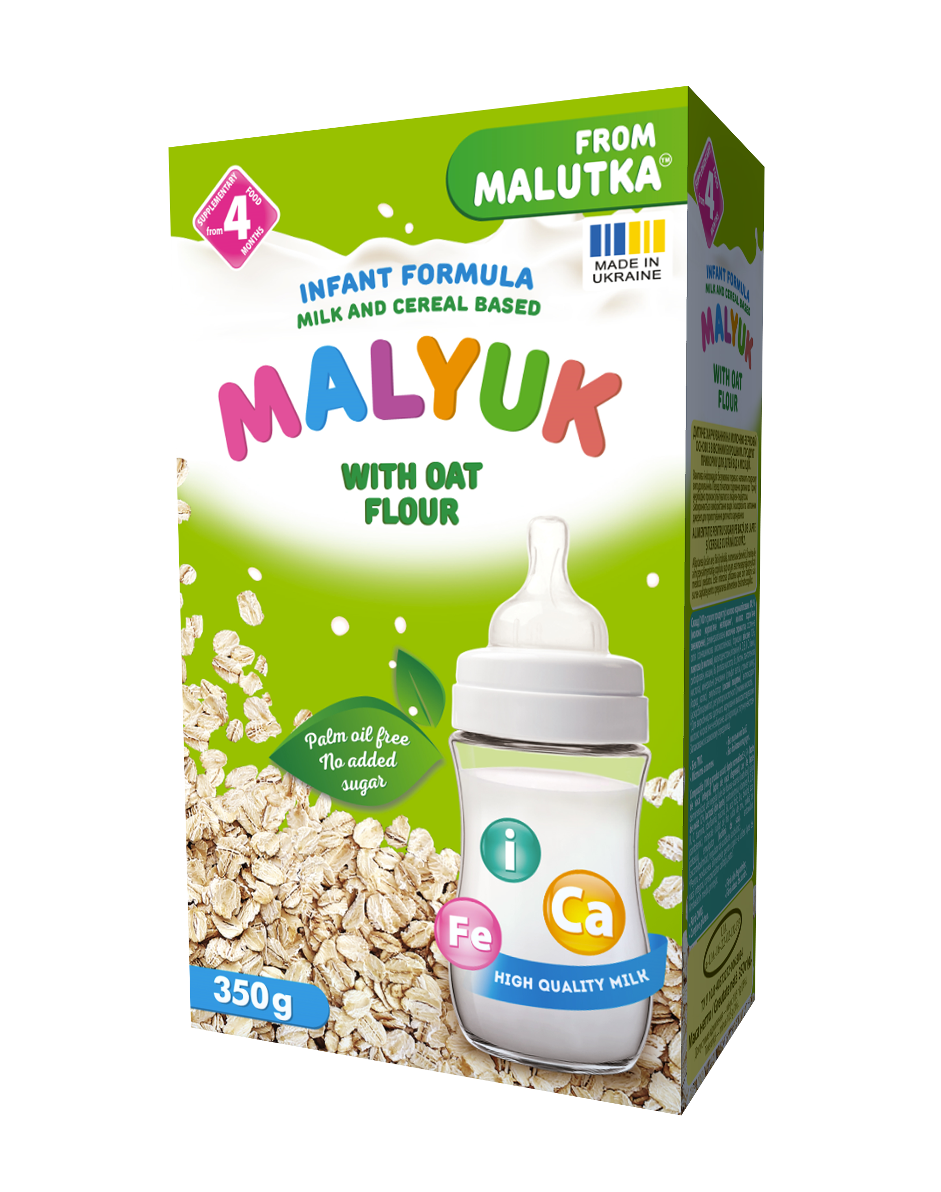 Milk and cereal based infant formula with oat flour. Complementary food for babies from 4 months 350 g.