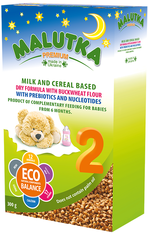 Milk and cereal based infant formula with buckwheat flour with prebiotic. Complementary food for babies from 4 months. 300g.