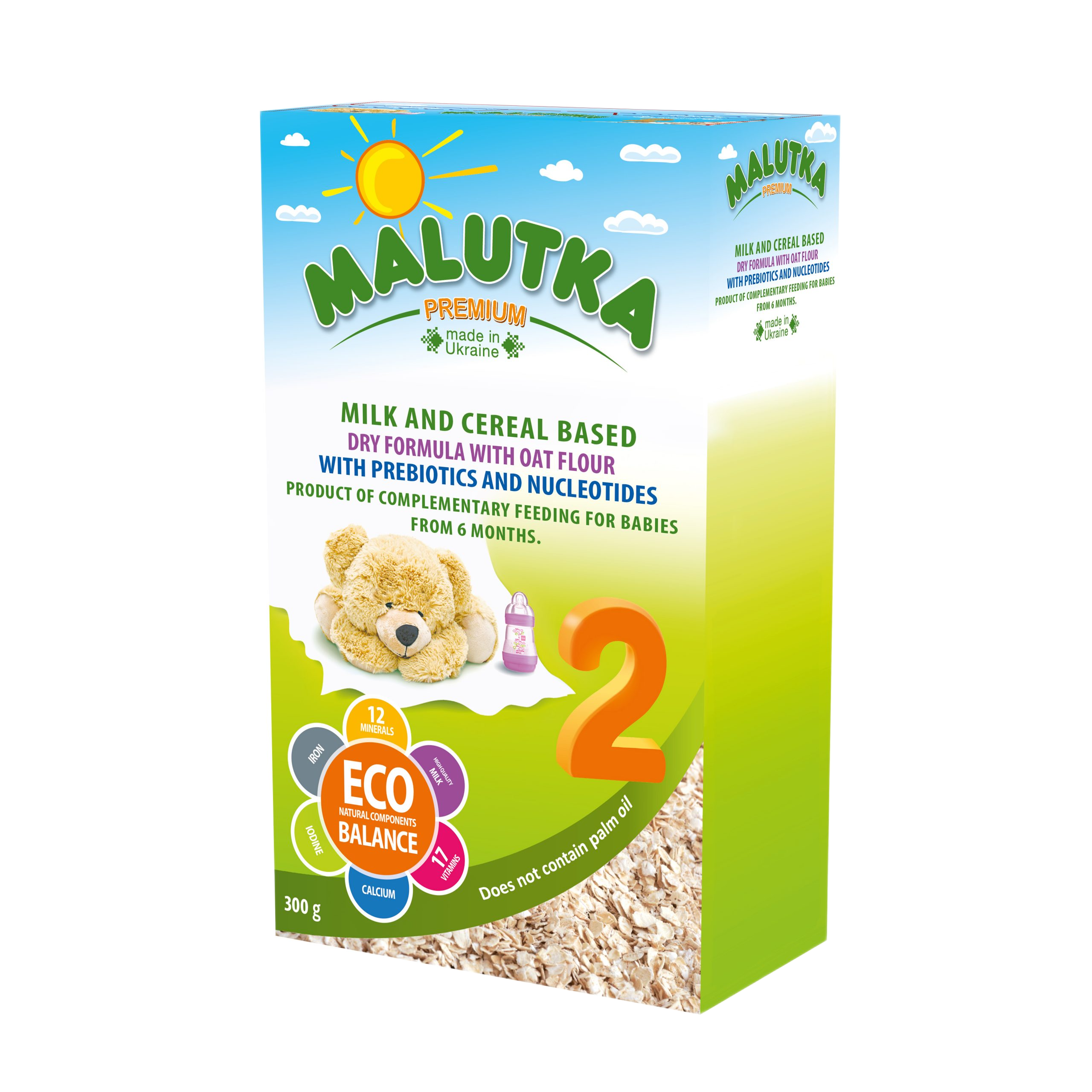 Milk and cereal based infant formula «Malutka Premium» Oatmeal