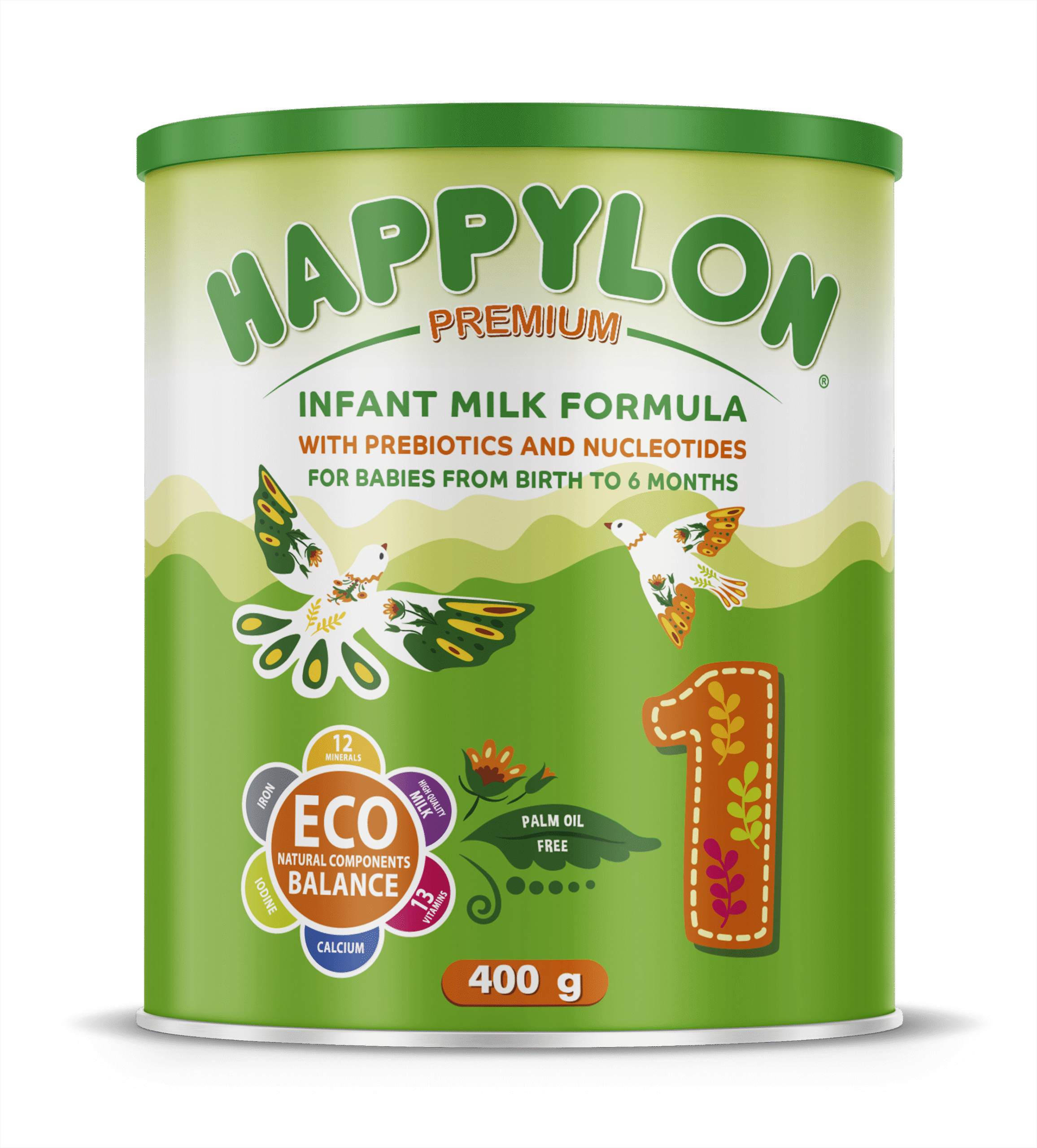 Infant milk formula with prebiotics and nucleotides for babies from birth to 6 months (primary), 400g